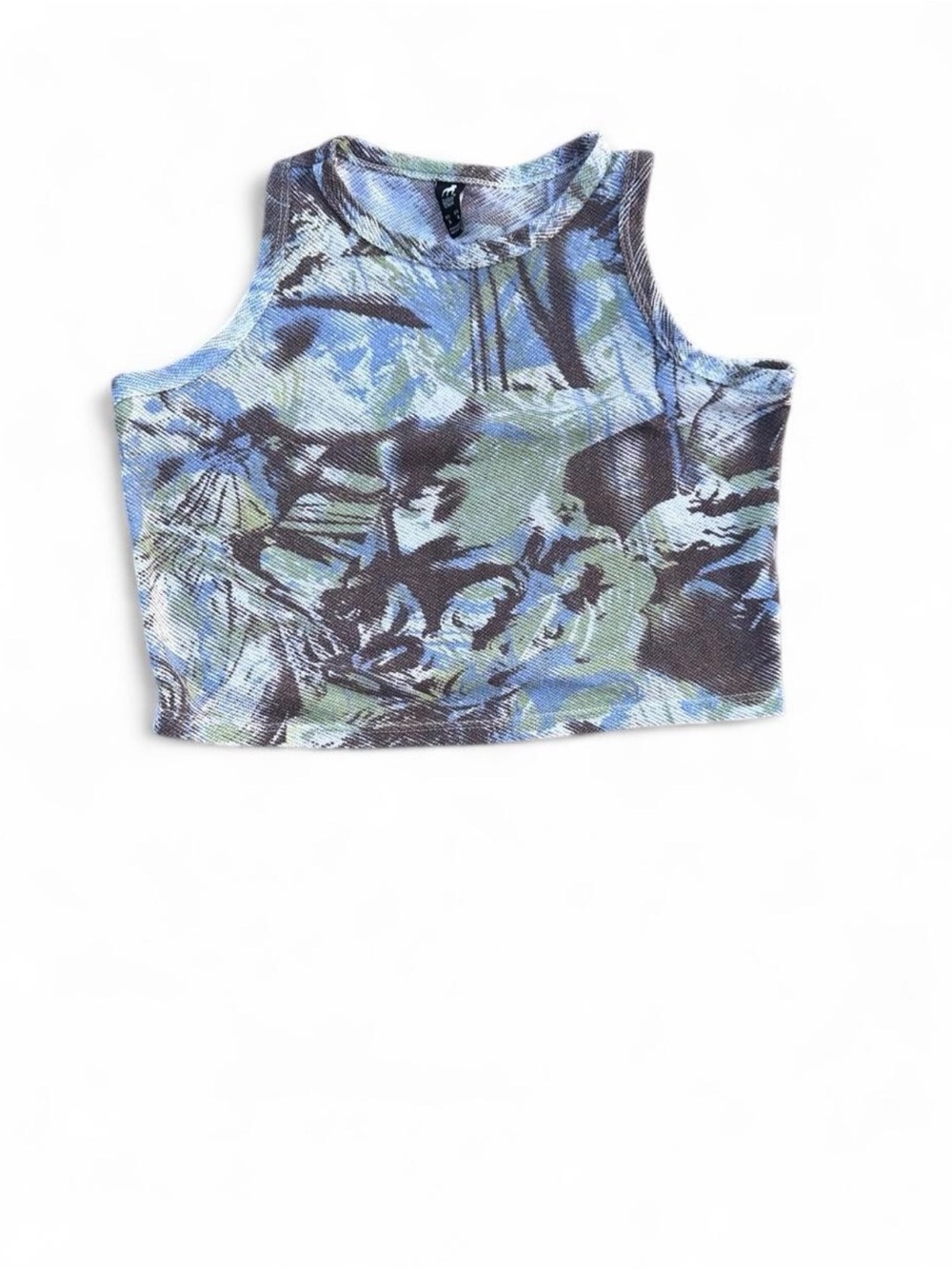 Cuidado con el Perro Abstract Floral Graphic Crop Tank Top Size M